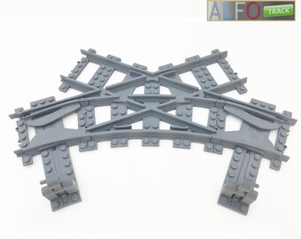 ALFO Track - Switch 2-2 for LEGO CITY train - R40 curve / straight - 3D Printed / cross swith