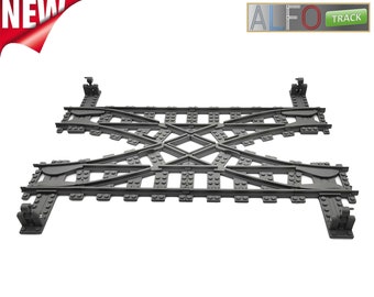 ALFO Track - 2-2 switch for LEGO CITY train - 8 stud gauge - 3D Printed / cross swith R40