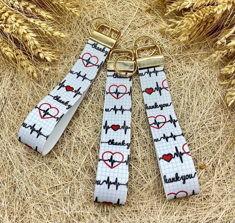 Nurse RN LPN CNA Medical Field Stethoscope Key Fob Wristlet Keychain Nurse RN LPN CNA Medical Field Stethoscope Key Fob Wristlet Keychain