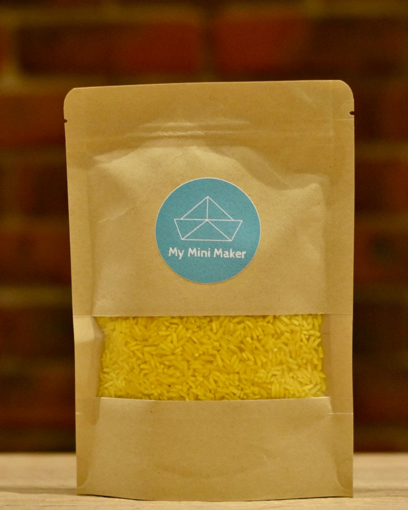 Sensory Rice 350g Coloured Rice Dyed Rice Sensory Bin Messy Play Early Years Sensory Base Tuff Tray Base Yellow