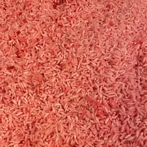 Sensory Rice 350g Coloured Rice Dyed Rice Sensory Bin Messy Play Early Years Sensory Base Tuff Tray Base Baby Pink