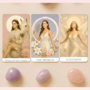 Nouveau jeu de tarot | Cartes de tarot personnalisées Cadeau unique original Ciel et Terre | Outil divinatoire Papier cartonné épais laminé | Oracle rose pastel