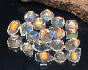 Madagascar Rainbow Moonstone Lot: Faceted Gemstones for Jewelry (5 Carats)