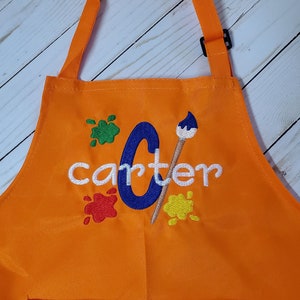 Personalized Adjustable Painting Apron for Boys and Girls/Applique and Embroidered Apron for kids/Personalized kids apron/Personalized Gift