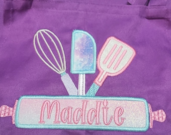 Personalized Kids Aprons/Embroidered Kids Aprons/Chef Aprons with Embroidered Name/Girls Embroidered Aprons/Boys Embroidered Aprons