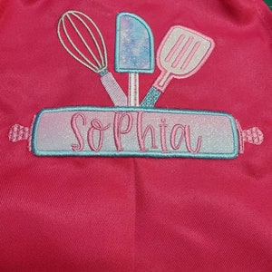Personalized Kids Aprons/Embroidered Kids Aprons/Chef Aprons with Embroidered Name/Girls Embroidered Aprons/Boys Embroidered Aprons