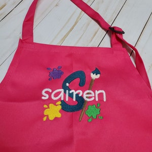 Personalized Adjustable Painting Apron for Girls and Boys/Applique and Embroidered Apron for kids/Personalized kids&#39; apron