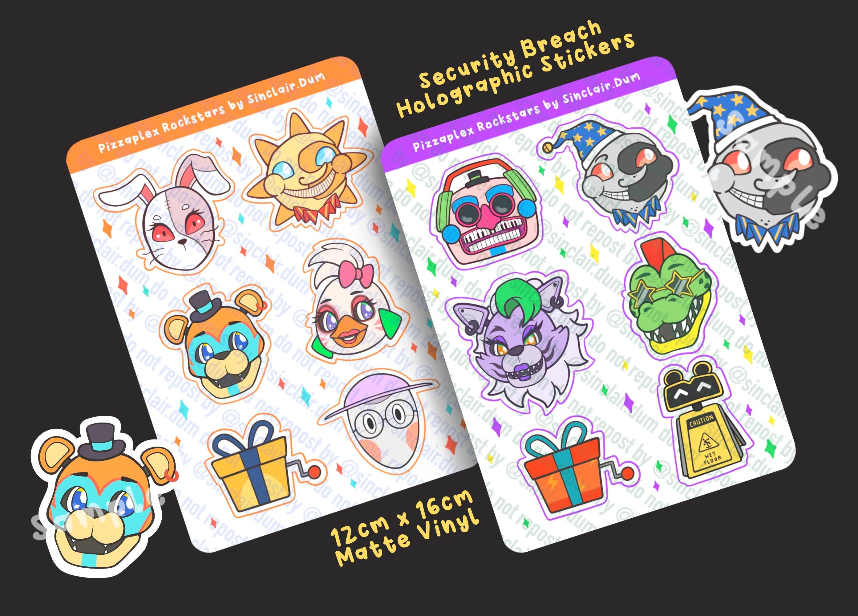 FNAF:SB Sun and Moon animatronic stickers -  Portugal