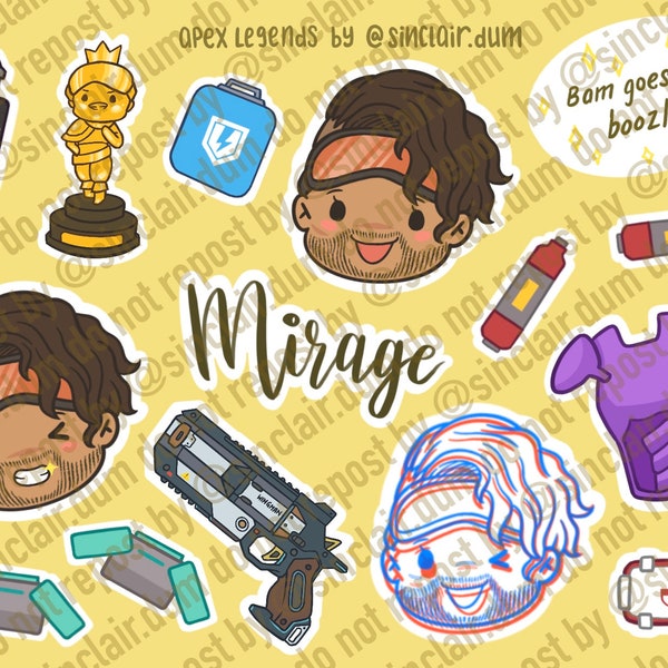 Apex Legends Mirage Sticker Sheet