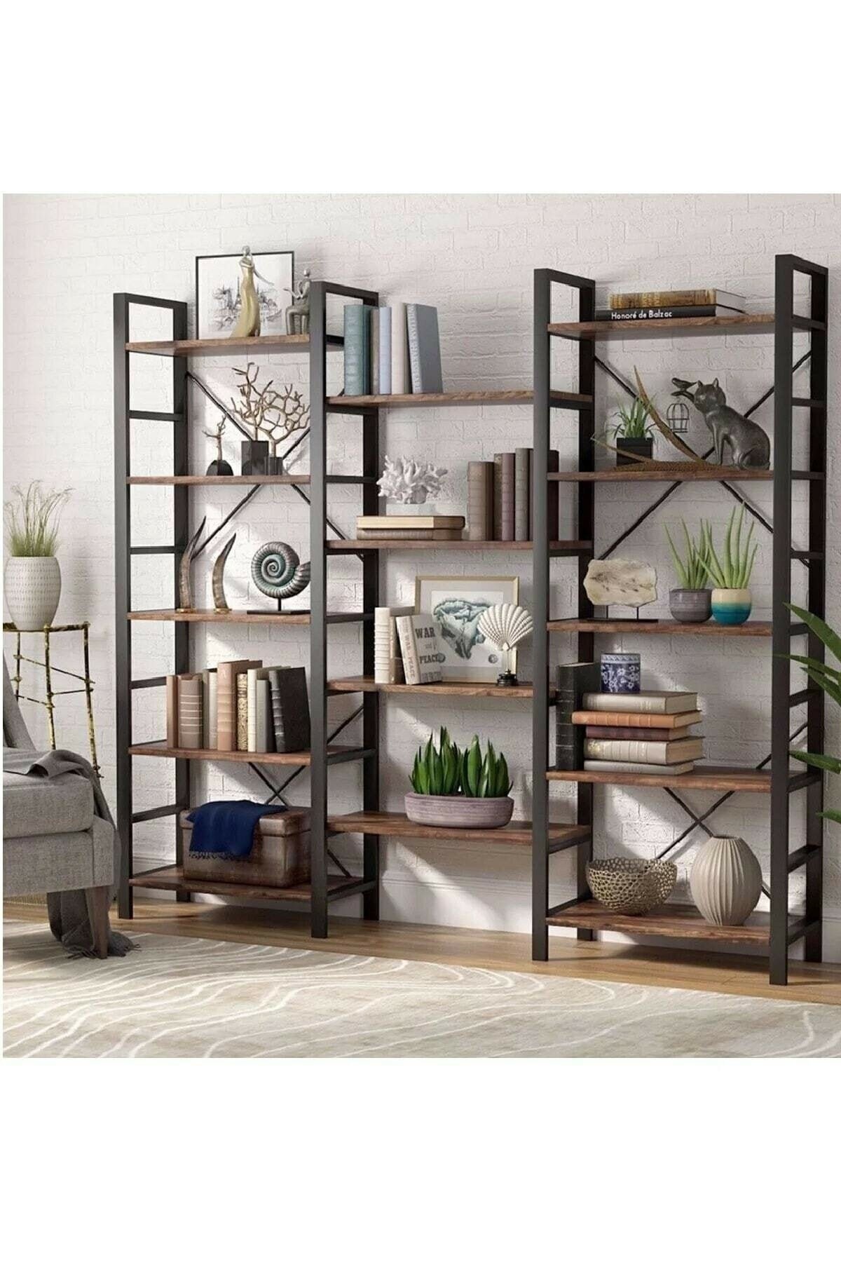 Holz Bücherregal großes Dekoratives Bücherregal Rustikales | Etsy