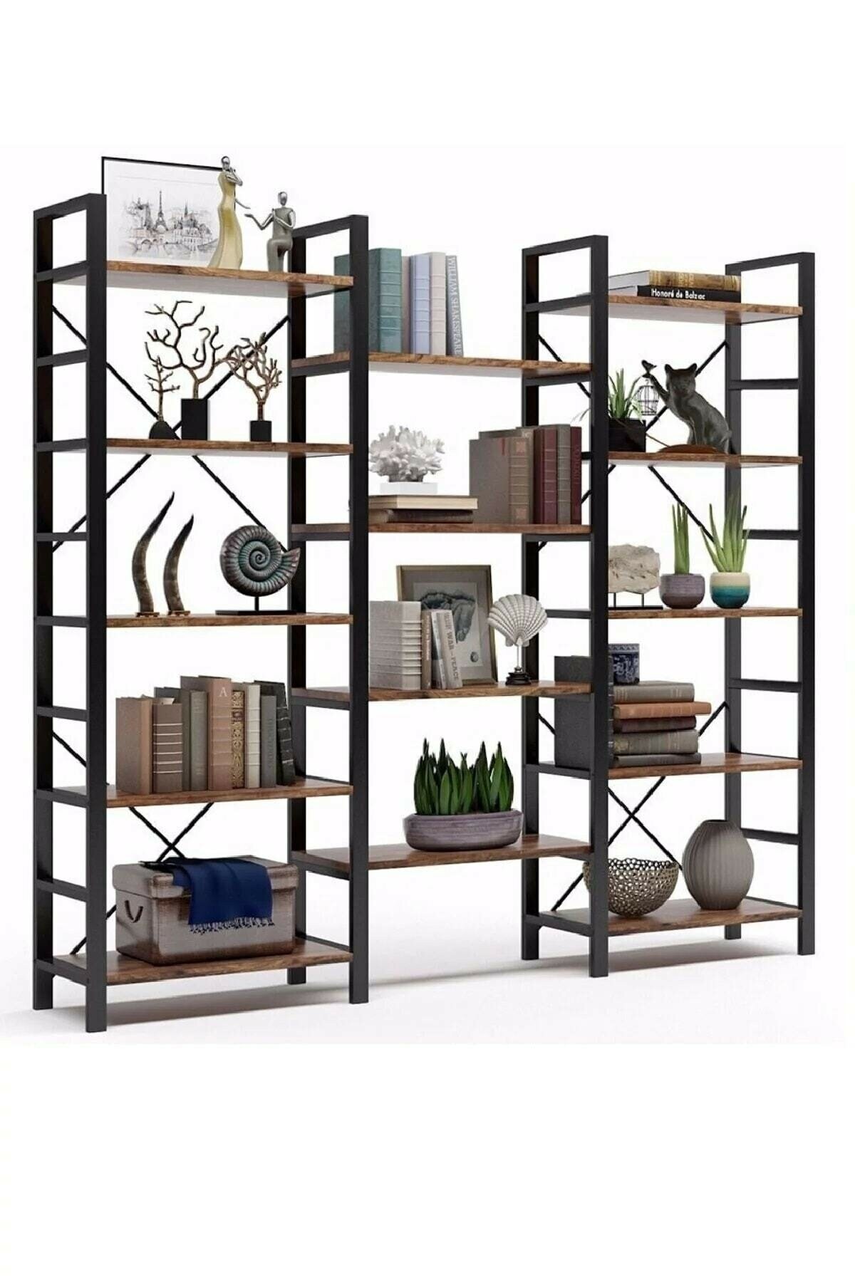 Holz Bücherregal großes Dekoratives Bücherregal Rustikales | Etsy