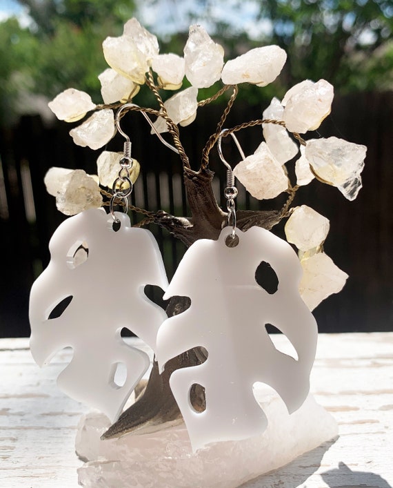 Plastic on sale long earrings