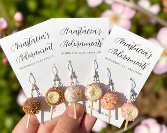 Cake Pop Earrings | Clay Jewelry | Food Earrings | Statement Earrings | Miniature Food | Gifts for Her