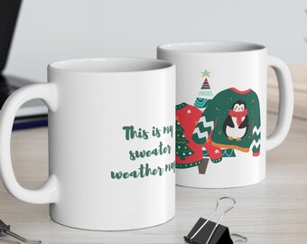 Suéter feo de Navidad taza de café, taza de café de Navidad, suéter feo de Navidad. Taza de café personalizada, taza de Navidad personalizada