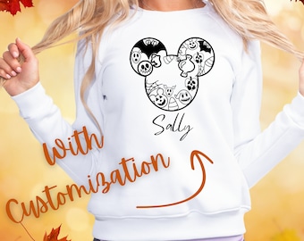Sudadera Disney Halloween, Sudadera Disney Halloween personalizada, Mickey Halloween, Camisa Oogie Boogi, Camisa Disneyland Halloween Mickey Head