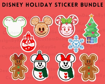 Musse och Mimmi julklistermärken, Disney julklistermärkespaket, Musse huvud julklistermärke, Disney julklistermärkesark, Mimmi