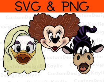 ホーカス・ポーカス マウスの耳 SVG PNG: ディズニーランド ハロウィーン (デジタルダウンロード)