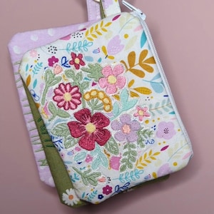 Mini carteira clutch com bolsa para chaveiro - Bolsa para moedas com zíper - Carteira pequena para cartão - Bolsa para bolsa pequena - Bolsa para carteira para cartão e chaveiro