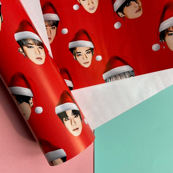 Stray Kids Christmas Wrapping Paper | Stray KidsXmas Gift Wrap | Limited Edition SKZ Xmas Gift Wrap | K-Pop Gift Wrap | K-Pop Wrapping Paper