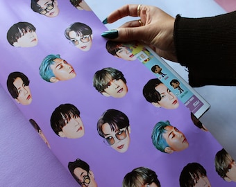 BTS Dynamite Wrapping Paper | BTS Dynamite Gift Wrap | BTS Birthday Gift Wrap | K-Pop Gift Wrap | K-Pop Wrapping Paper