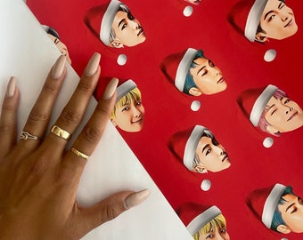 BTS RM Christmas Wrapping Paper | BTS Kim Namjoon Xmas Gift Wrap | K-Pop Gift Wrap | K-Pop Wrapping Paper