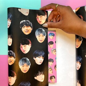 BTS Suga Wrapping Paper | BTS Suga Gift Wrap | BTS Birthday Gift Wrap | K-Pop Gift Wrap | K-Pop Wrapping Paper