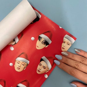 Ateez Christmas Wrapping Paper | Ateez Xmas Gift Wrap | Ateez Christmas Gift Wrap | K-Pop Gift Wrap | K-Pop Wrapping Paper