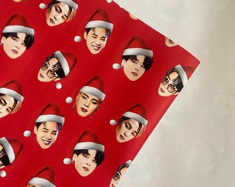 BTS Jimin Christmas Wrapping Paper | BTS Jimin Xmas Gift Wrap | BTS Christmas Gift Wrap | K-Pop Gift Wrap | K-Pop Wrapping Paper