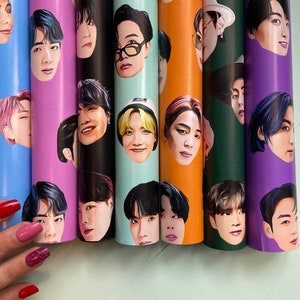 BTS Member Wrapping Paper Bundle | BTS Member Gift Wrap Bundle | BTS Member Gift wrapping paper bundle