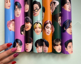 BTS Member Wrapping Paper Bundle | BTS Member Gift Wrap Bundle | BTS Member Gift wrapping paper bundle