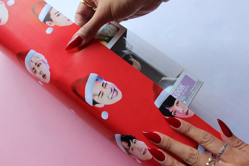 BTS Christmas Wrapping Paper | BTS Xmas Gift Wrap | Limited Edition BTS Xmas Gift Wrap | K-Pop Gift Wrap | K-Pop Wrapping Paper 