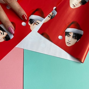 Papier d'emballage de Noël Enhypen | Emballage cadeau de Noël Enhypen | Emballage cadeau de Noël Enhypen en édition limitée | Emballage cadeau K-Pop | Papier d'emballage K-Pop