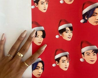 BTS Jungkook Christmas Wrapping Paper | Jungkook Xmas Gift Wrap | K-Pop Gift Wrap | K-Pop Wrapping Paper