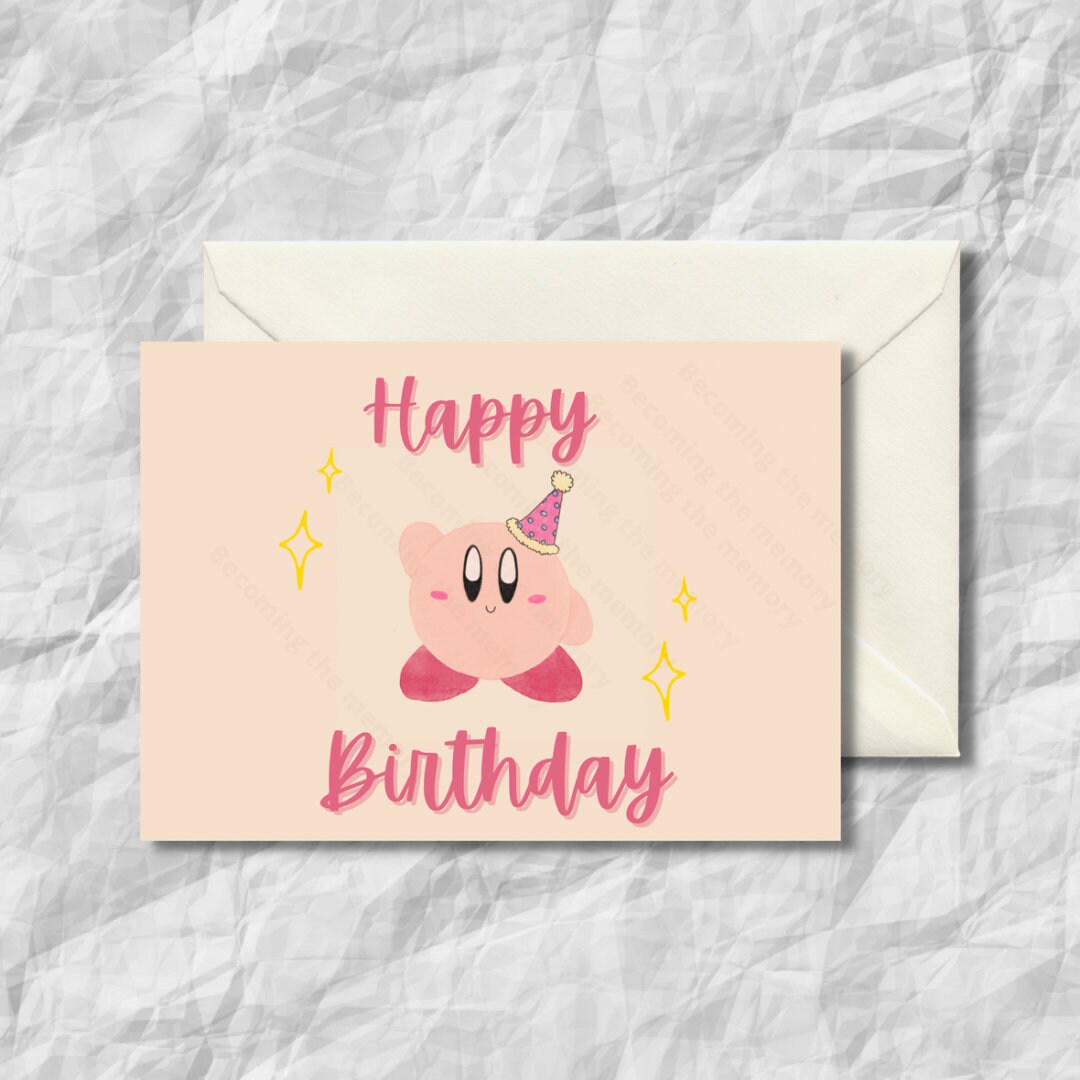 Kirby Birthday Card - Etsy