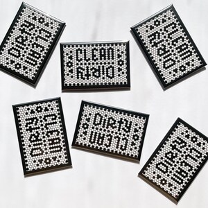 Dishwasher Magnet, Vintage Bistro Tile Clean and Dirty Dish Tracker image 5