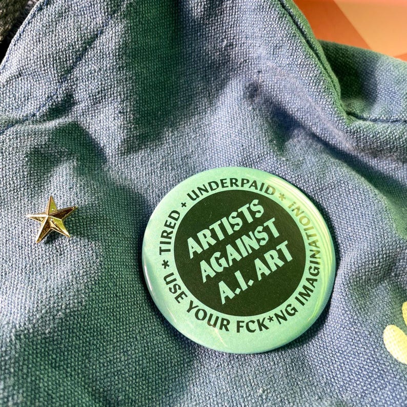 Artists Against AI Art Pin image 4