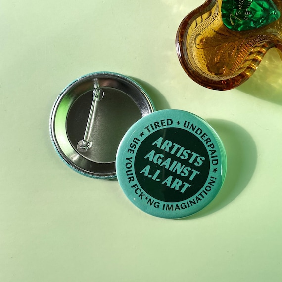 Artists Against AI Art Pin