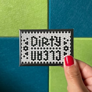 Dishwasher Magnet, Vintage Bistro Tile Clean and Dirty Dish Tracker image 3