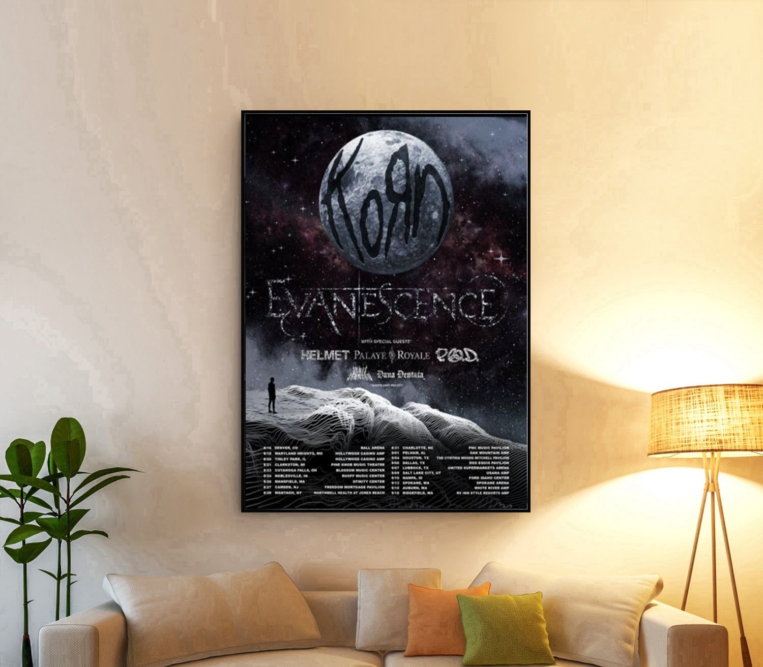 K.o.r.n Evanescence 2022 tour concert poster