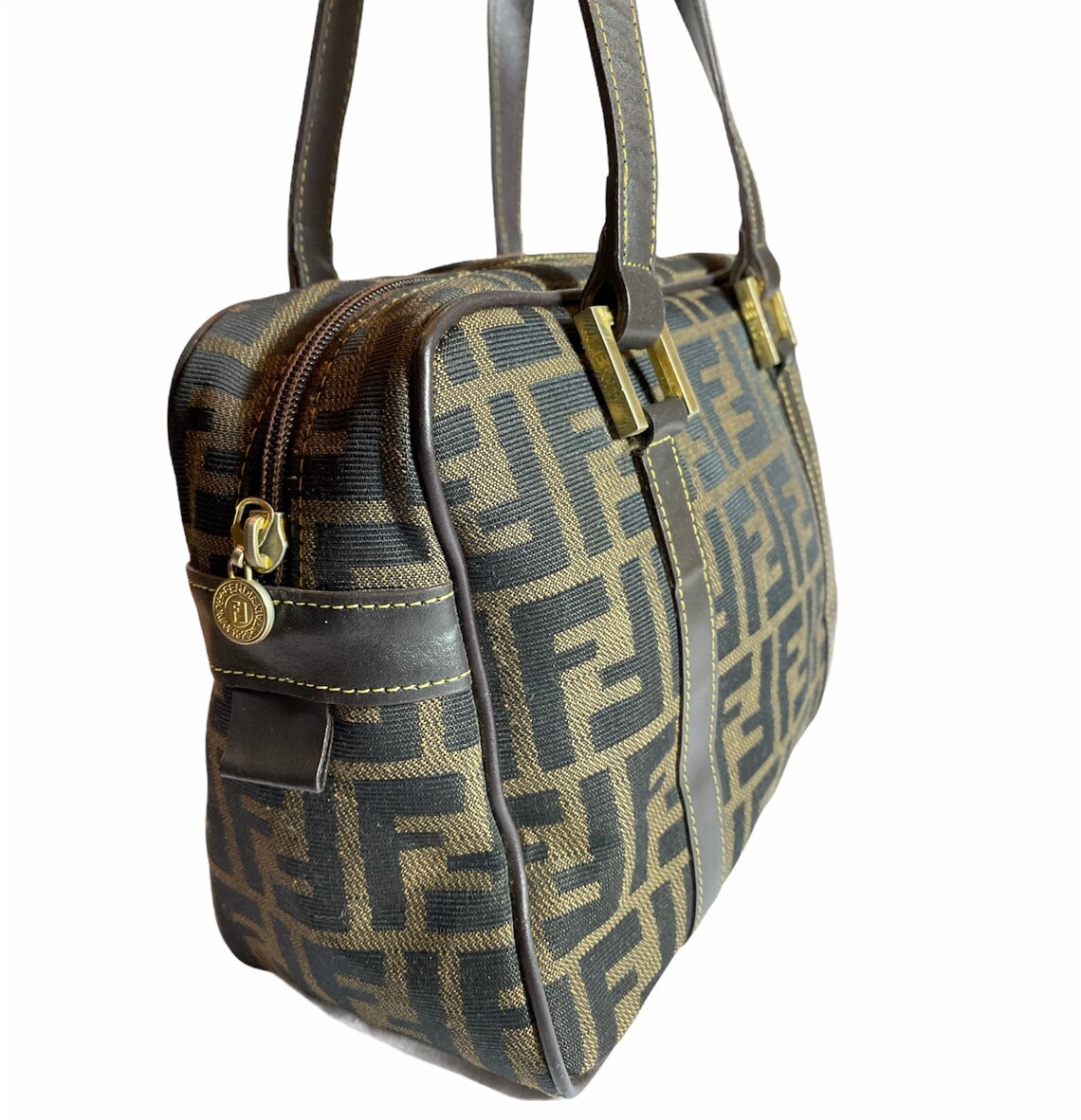Vintage Fendi Zucca Shoulder Bag Etsy