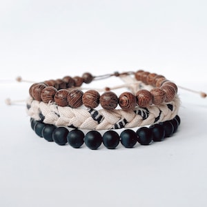 Sandalwood & Onyx Stack (Chateau Bands)