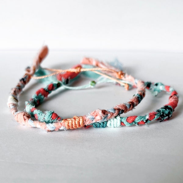 Friendship Bracelets (Bandana Band Style) Braided and knotted Cotton Bracelet, Customize Jewelry, Gifts for friends, Colorful Bracelet