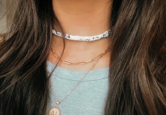 White Cameron Choker Women s Necklace Layering Necklace Adjustable Length Braided Necklace Beach Obx Sarah Cameron Etsy UK