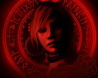 Silent Hill 3 Heather Mason with flowers A5 Art Print