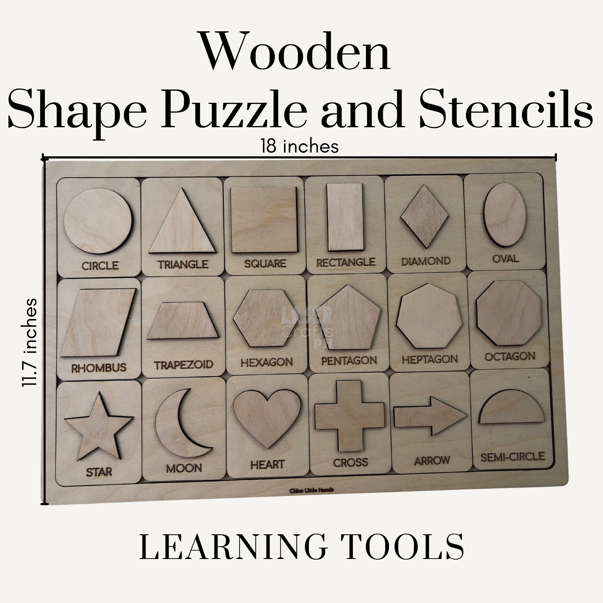 Digital File Shape Puzzle and Shape Stencils Early Education Play