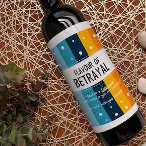 Flavour Of Betrayal Wine Label - Funny Personalised Gift, Leaving Work Gift, For Work Friend, Colleague, Boss, New Job, Congratulations