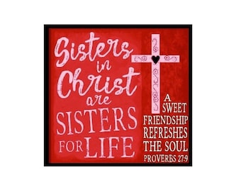 Sisters In Christ Magnet, Women's Ministry Gift, Scripture Decor