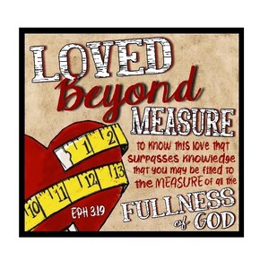 Christian Gifts | Heart Bible Verse Magnet, Loved Beyond Measure | Church Service Favors