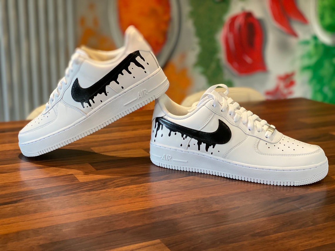 nike air force 1 dripping black