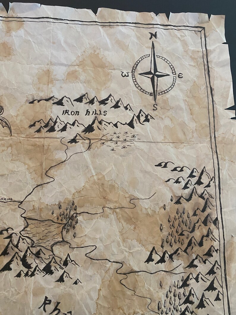 Map Of Middle Earth Hand Drawn And Aged Etsy Il 794xN.3211809797 N3ho 